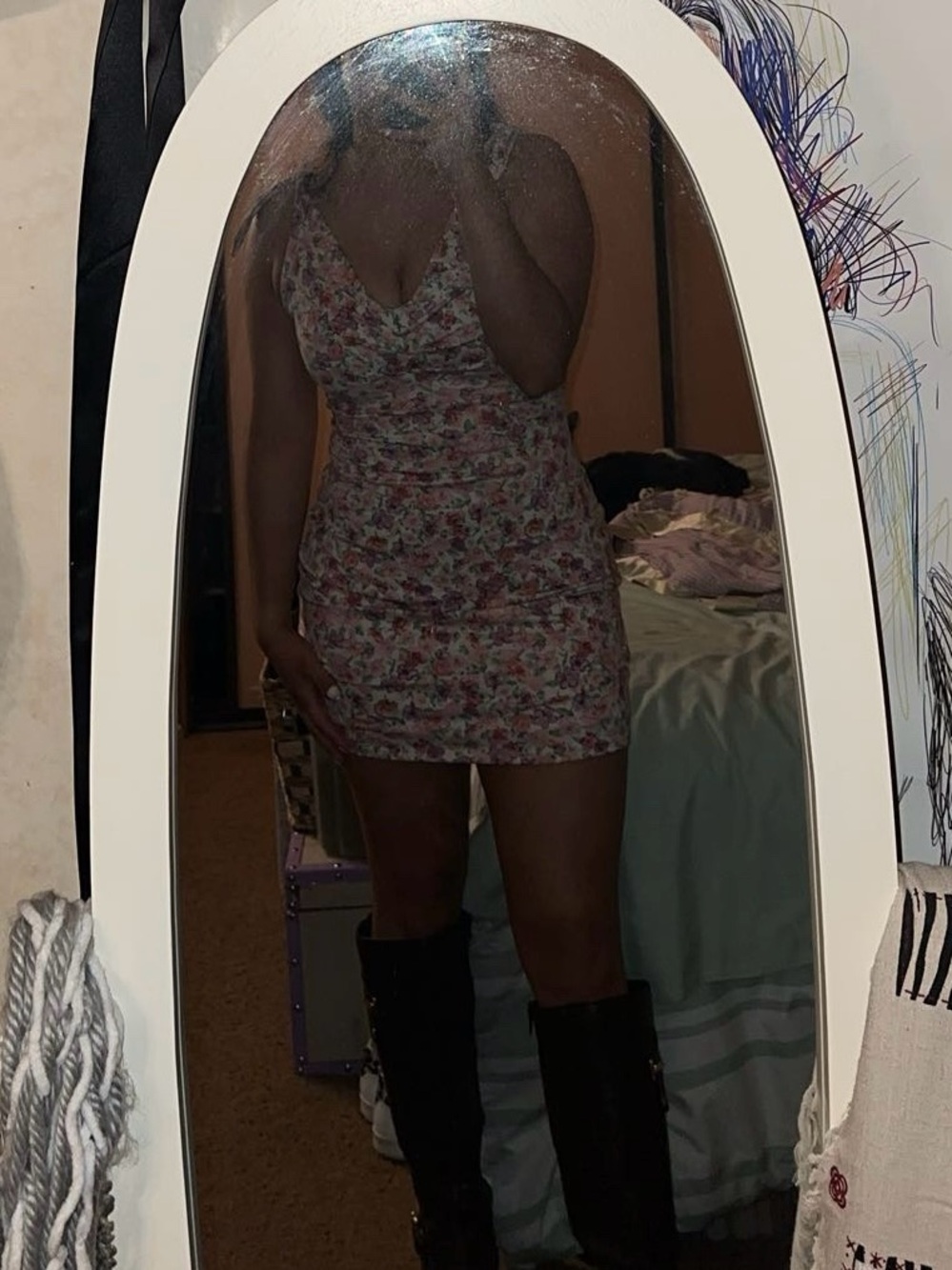 New York & Company Floral Multicolor Mini Dress